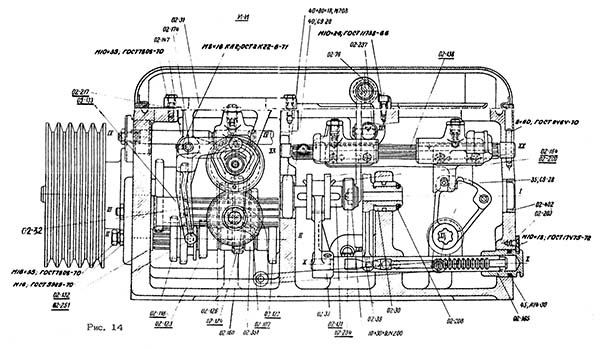 Передня бабка (коробка швидкостей шпинделя) токарно-гвинторізного верстата 1К62